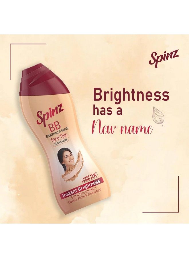 Spinz Bb Brightening & Beauty Face Talc For Instant Brightness That Lasts 2X Longer Covers Dark Spots And Blemishes Gives Soft And Smooth Skin (Natural Beige) 80 G Powder - Image 4