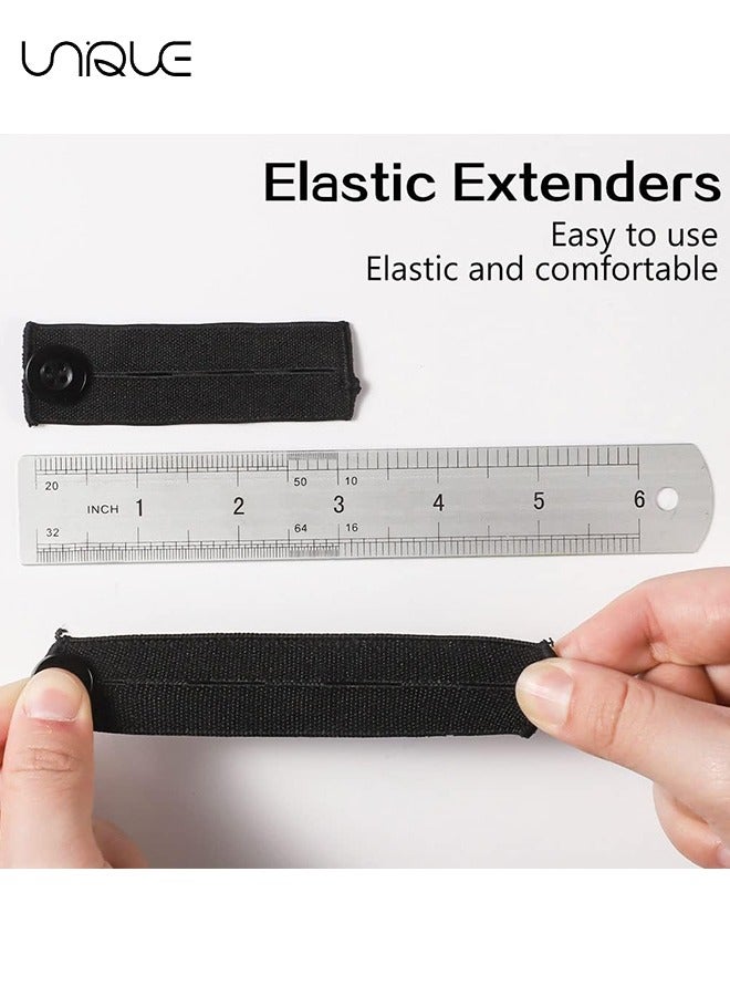 Unique 4 PCS Elastic Waistband Extenders, Adjustable Waist Extenders for Pants for Women and Men, Pregnancy Pants Extender Jeans Pants Button Extender (4 Colors)  - Image 3