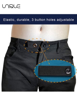 4 PCS Elastic Waistband Extenders, Adjustable Waist Extenders for Pants for Women and Men, Pregnancy Pants Extender Jeans Pants Button Extender (4 Colors) - view 5