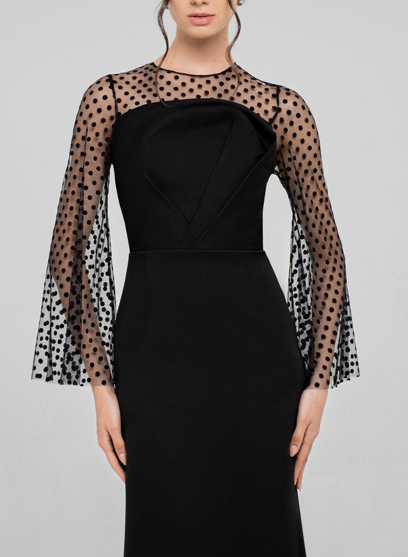 CHASE Crew Neck Mesh Detailed Maxi Dress - Image 4
