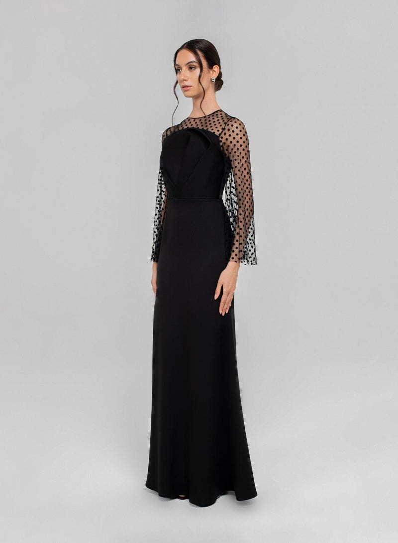CHASE Crew Neck Mesh Detailed Maxi Dress - Image 3