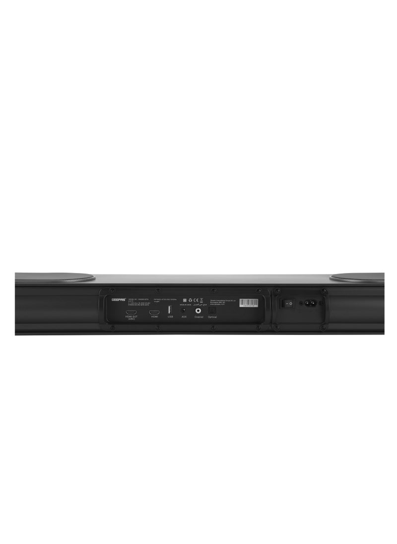 GEEPAS - 3.2CH All-In-One Dolby ATMOS Sound Bar With 3D Sound And LED Display, USB/AUX/DSB/COAX, Bluetooth 5.0, Optical HDMI & Coaxial  Input, Remote Control, Output Power 160W Peak Power 200W - Image 1