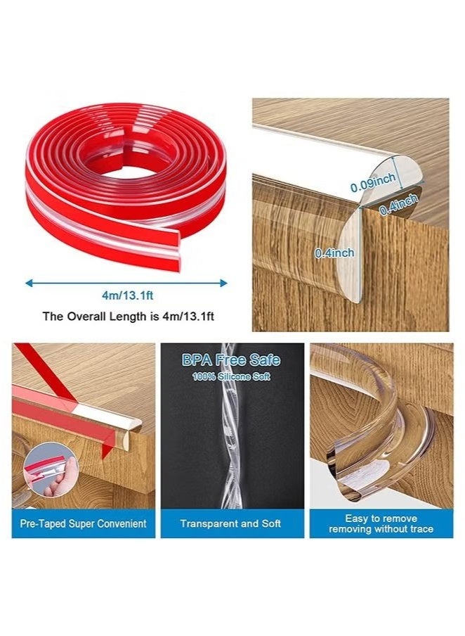 Transparent Baby Proofing Edge and Corner Protector Strip – Soft Silicone Cushion Guard for Furniture, Wall Corners & Table Edges – Anti-Collision Safety Bumper for Kids & Toddlers – Pre-Taped, Easy to Install, 2m Trim - Image 2