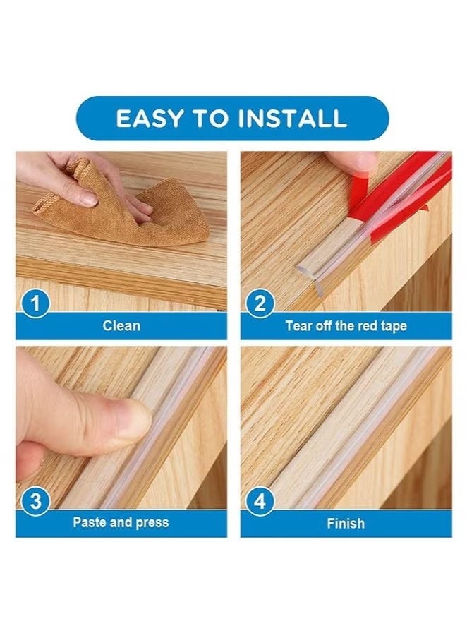 Transparent Baby Proofing Edge and Corner Protector Strip – Soft Silicone Cushion Guard for Furniture, Wall Corners & Table Edges – Anti-Collision Safety Bumper for Kids & Toddlers – Pre-Taped, Easy to Install, 2m Trim - Image 5