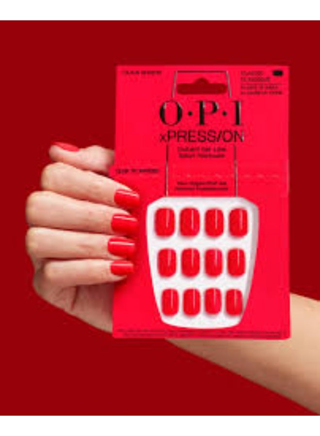Opi xPress/On False Gel-Like Nails Color Cajun Shrimp x30 - Image 1
