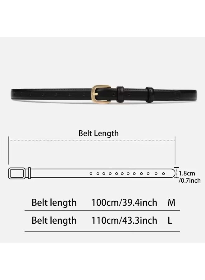 Goolsky Simple Pin Buckle Skinny Belts Solid Color PU Waistband Adjustable Thin Belt Jeans Pants Belt For Women - Image 3