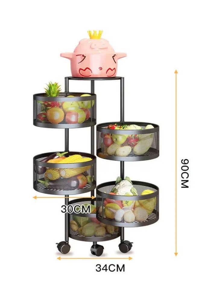 Rotating Shelf Basket Black - Image 2