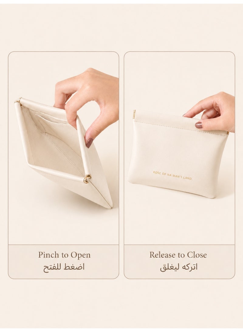 حقيبة تخزين صغيرة للكابلات ومستحضرات التجميل والإكسسوارات، حقيبة تنظيم محمولة للسفر، بيضاء - Image 2