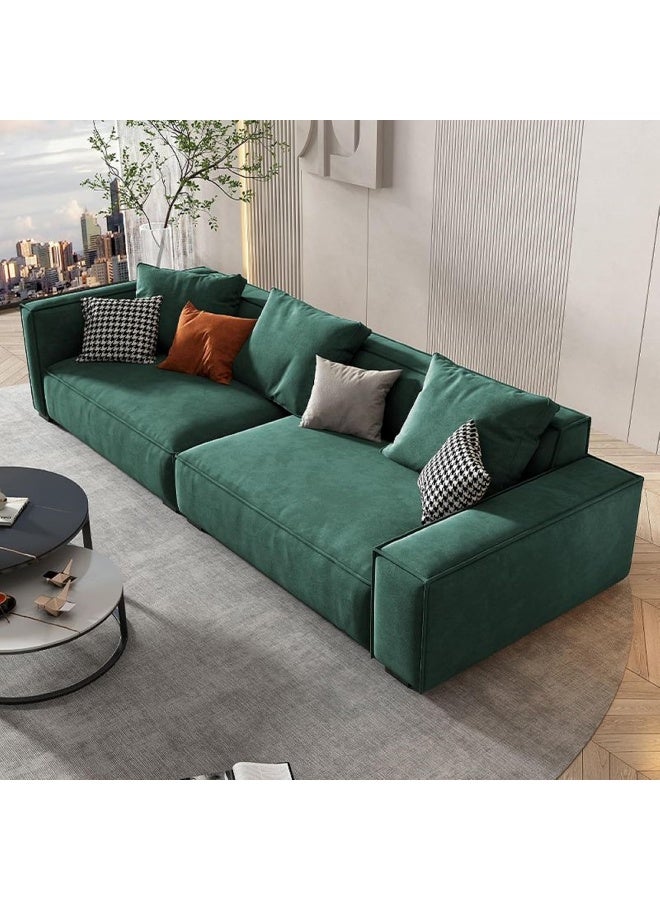 Generic Premium Leather Sofa With Built-in Back Support and Cozy Plush Pillows  Perfect for Your Living Room (Green) - Image 1