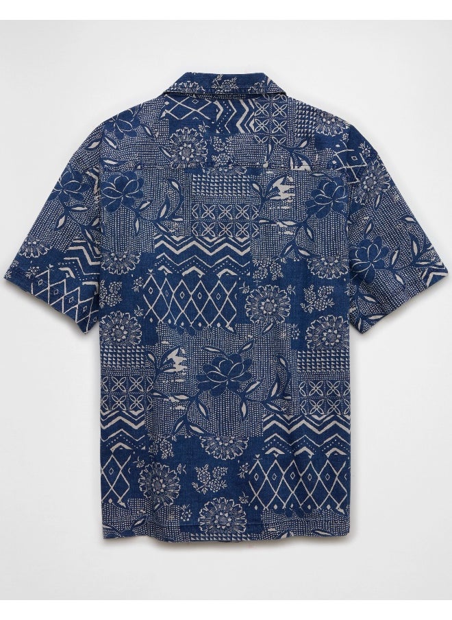 American Eagle - AE Printed Button-Up Poolside Shirt - Image 1