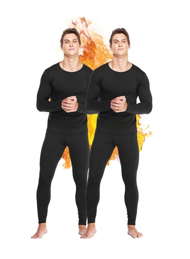 TEEPIRE 2Pack Mens Thermal Underwear Set with Lightweight Ultra Soft Fleece Lined,Long John Set, Skiing Base Layer - Image 1