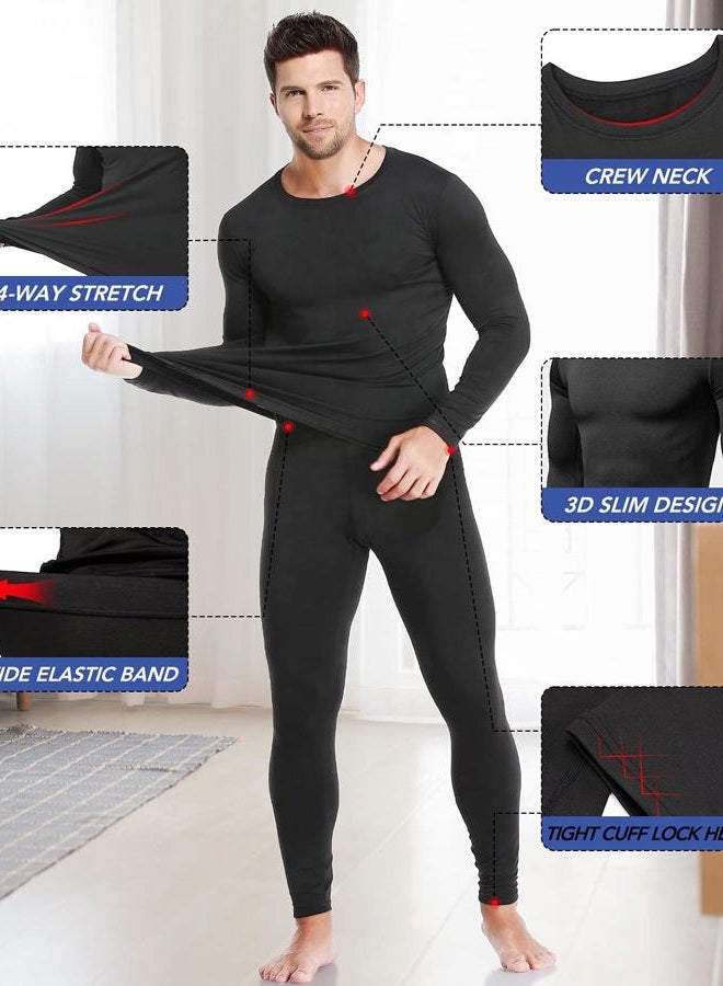 TEEPIRE 2Pack Mens Thermal Underwear Set with Lightweight Ultra Soft Fleece Lined,Long John Set, Skiing Base Layer - Image 2