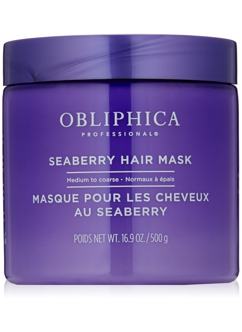 Obliphica Professional Obliphica Medium to Coarse Seaberry Mask, 1.05 Pound - Nourishing and Restorative Hair Treatment for Medium to Coarse Hair Types, Ensuring Lustrous Shine, Manageability, and Revitalization 