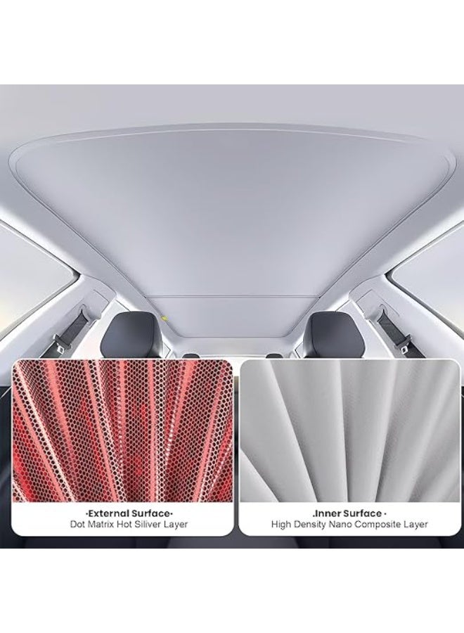 2025 Upgraded Tesla Model Y Roof Sunshade Heat-Insulating, UV-Protective, Nano-Reflective Interior Accessories for Tesla Model Y 2020-2025 - Image 3