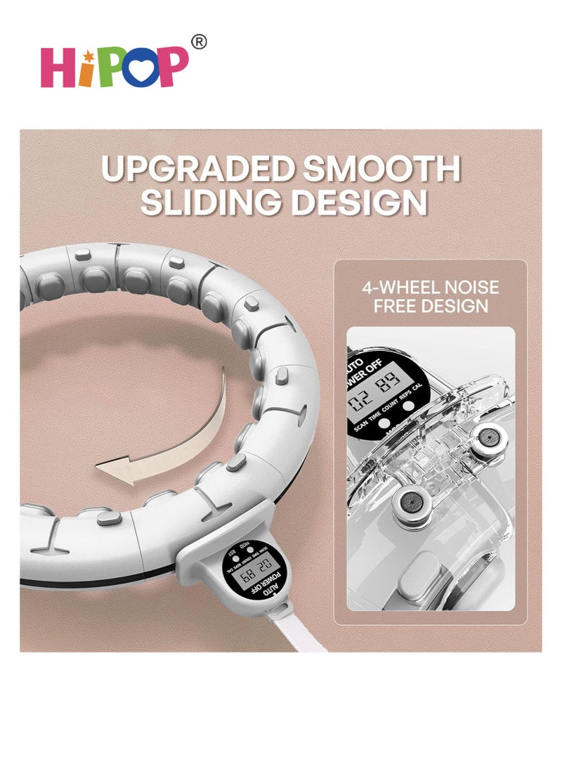 هيبوب حلقة هولا الذكية، حلقة هولا قابلة للتعديل مع وسادات تدليك وأجزاء قابلة للفك، حلقة هولا مرجحة بتصميم تدليك محيط 360°، مادة صديقة للبيئة. - Image 5