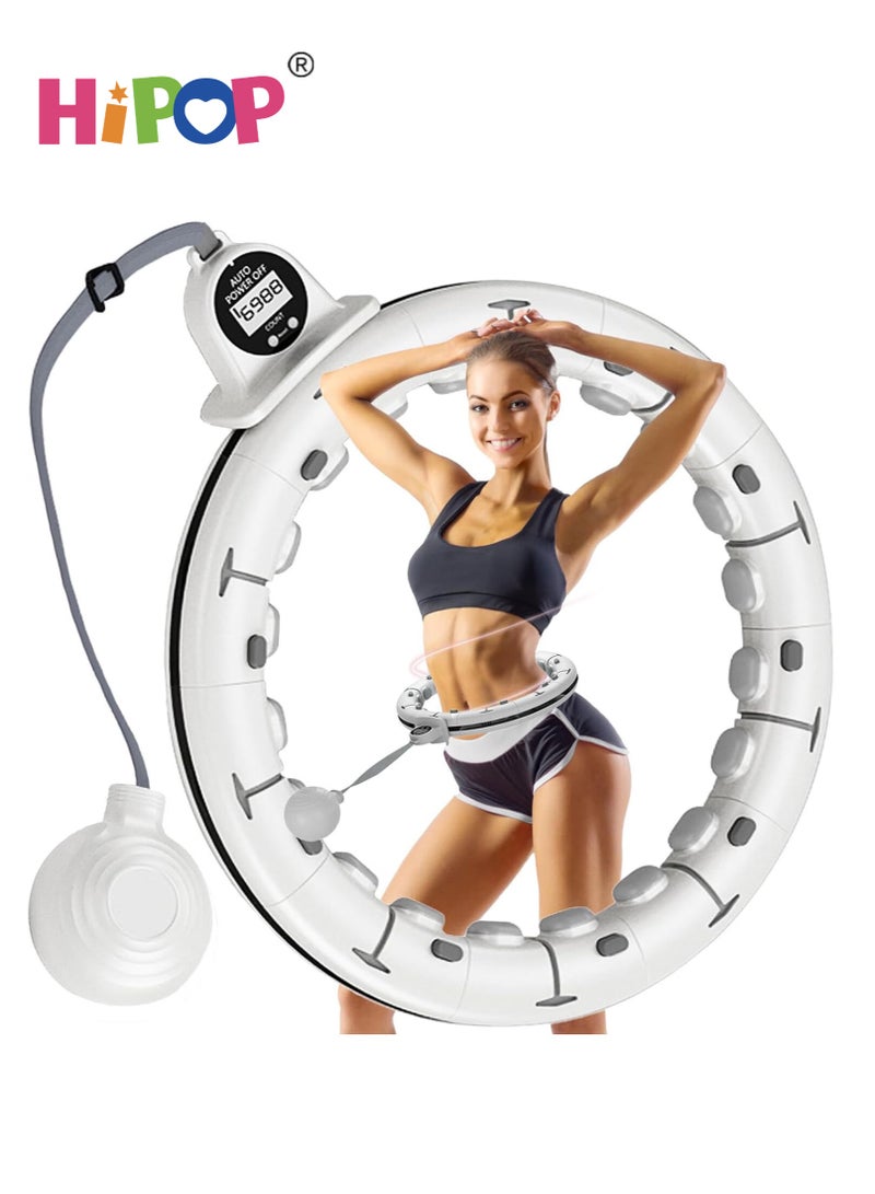 هيبوب حلقة هولا الذكية، حلقة هولا قابلة للتعديل مع وسادات تدليك وأجزاء قابلة للفك، حلقة هولا مرجحة بتصميم تدليك محيط 360°، مادة صديقة للبيئة. - Image 1