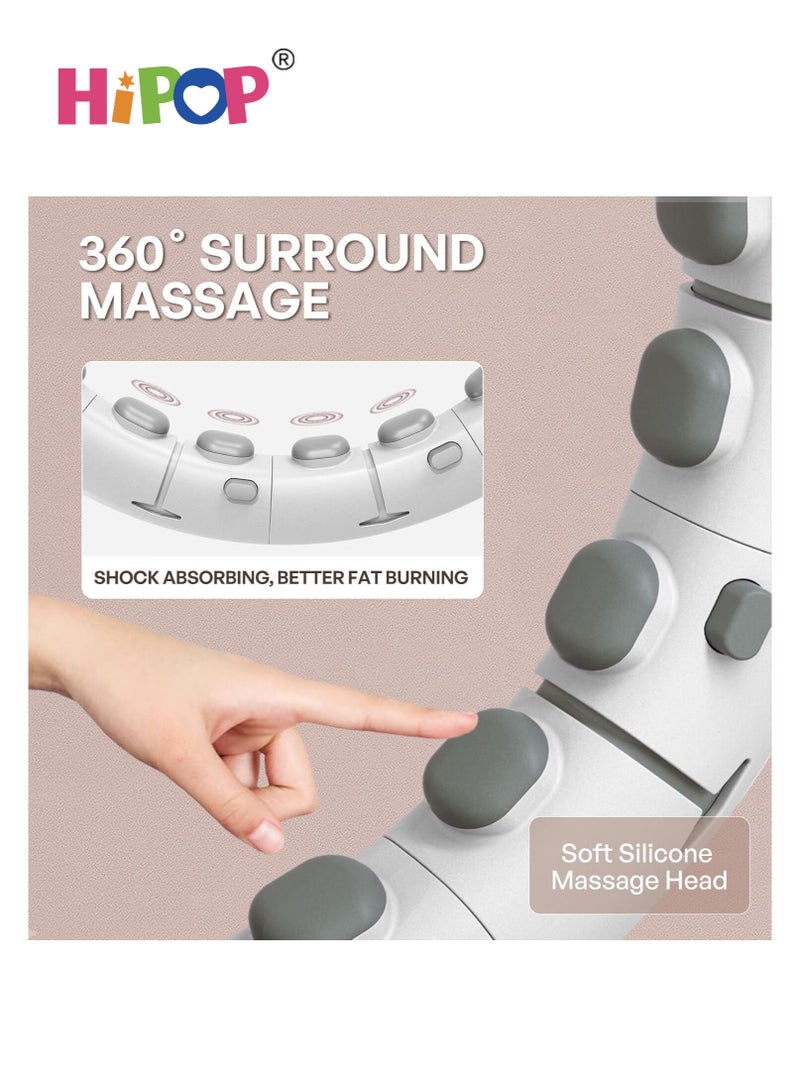 هيبوب حلقة هولا الذكية، حلقة هولا قابلة للتعديل مع وسادات تدليك وأجزاء قابلة للفك، حلقة هولا مرجحة بتصميم تدليك محيط 360°، مادة صديقة للبيئة. - Image 4