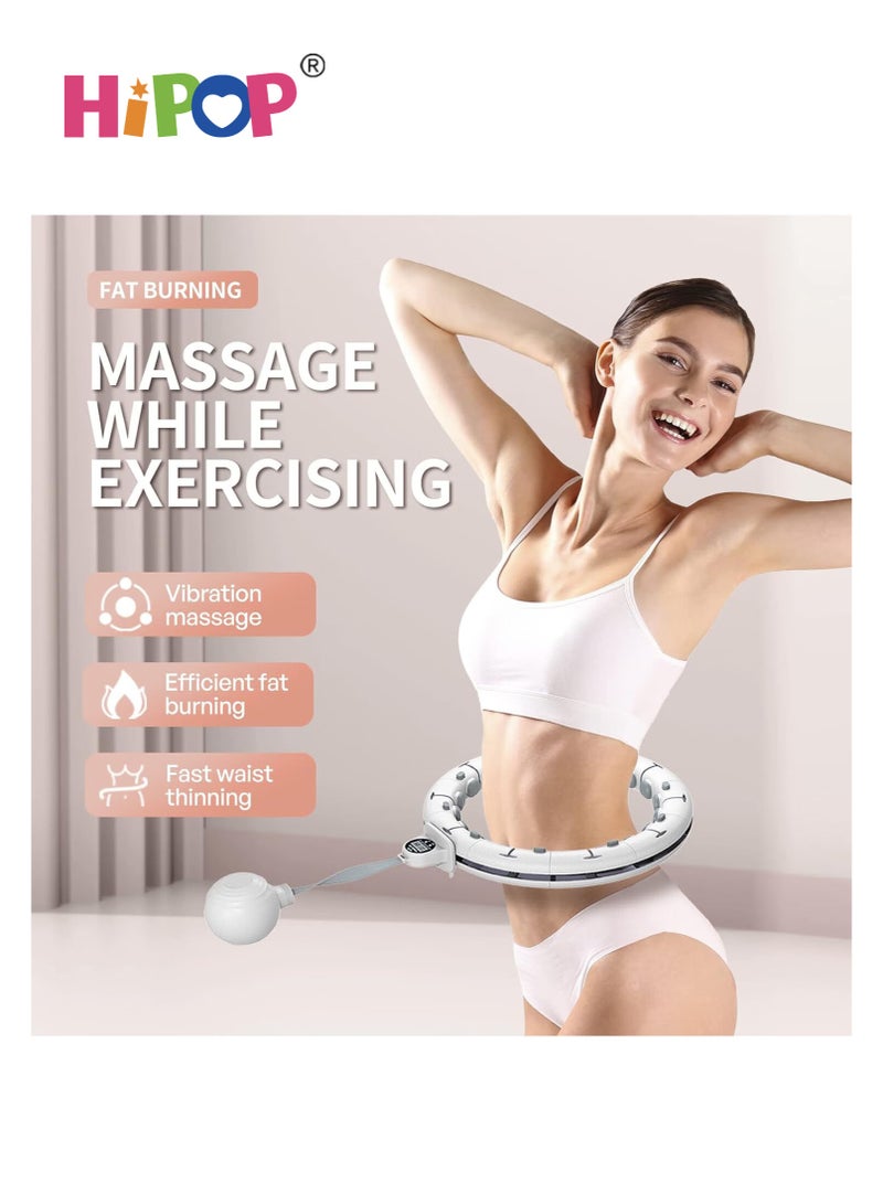 هيبوب حلقة هولا الذكية، حلقة هولا قابلة للتعديل مع وسادات تدليك وأجزاء قابلة للفك، حلقة هولا مرجحة بتصميم تدليك محيط 360°، مادة صديقة للبيئة. - Image 2