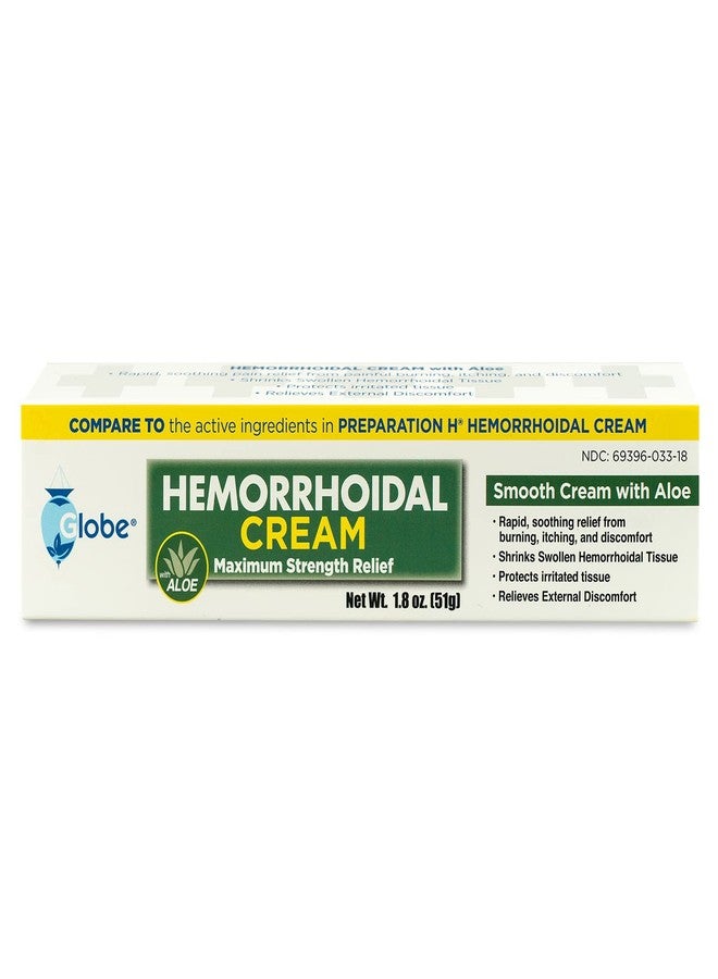 Globe Hemorrhoidal Cream (2 Pack) 1.8 oz w/Applicator Phenylephrine, Pramoxine with Aloe, Relief from Burning, Itching and Discomfort of Hemorrhoids. - Image 4