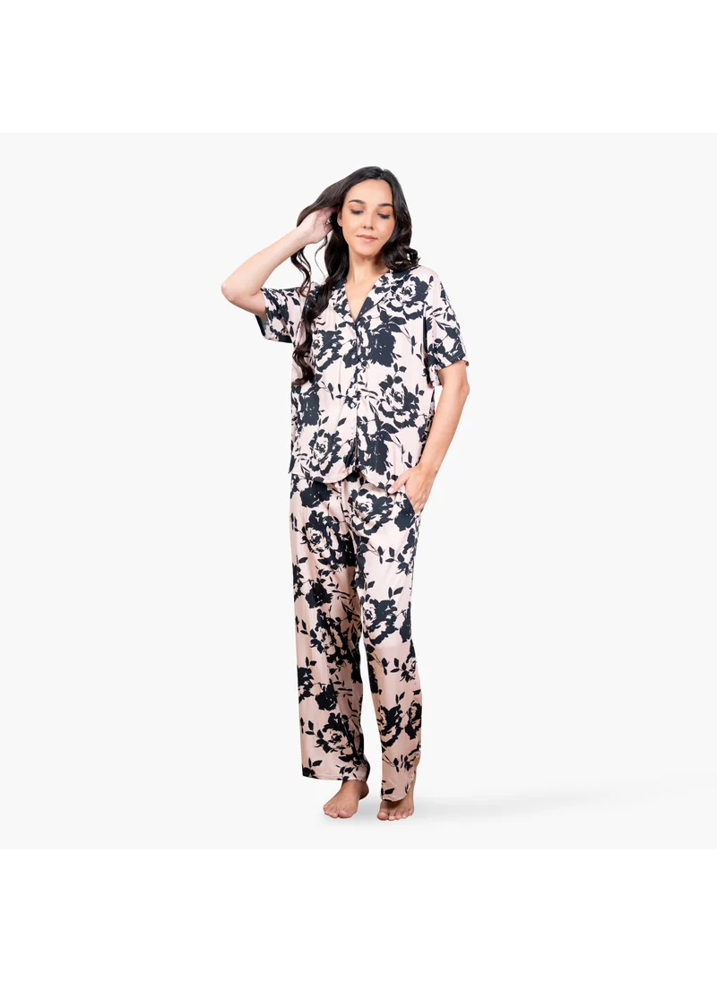 Aadaraya Floral Print Pyjama Set