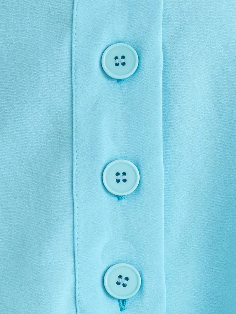HICCUP Blue Pocket Shirt with a Button detail for Women | Best Price UAE