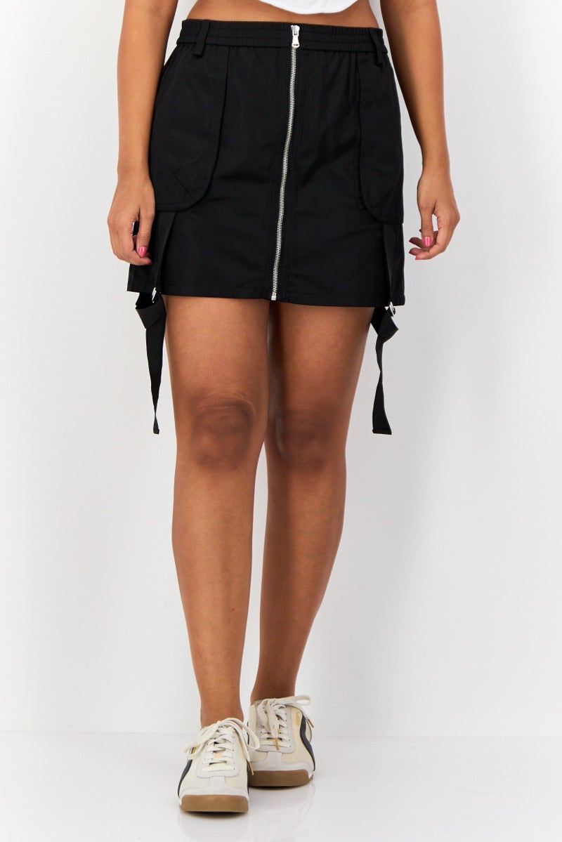 Don't Call Me Jennyfer Women Solid Mini Skirt, Black  - Image 1