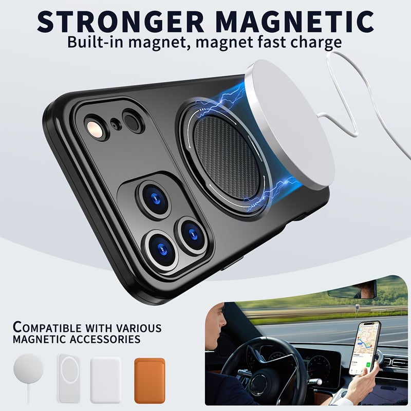 Blue 360° Rotating Car Mount Wireless Charger with Anti Fall Design for iPhone 13 16 15 14 12 - Image 2