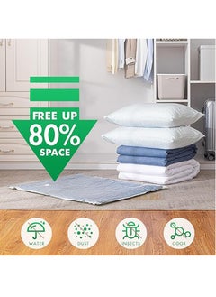 Generic 6Pcs Vacuum Storage Bags with Electric Pump Space Saver Sealer Compression Bags for Comforter and Blankets Jumbo Vacuum Seal Bags for Clothing Bedding Blankets Comforters Pillows (S)  - Image 2