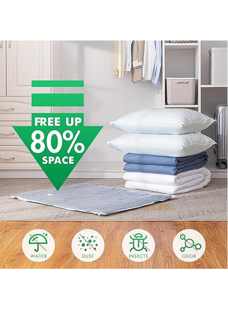 Generic 6Pcs Vacuum Storage Bags with Electric Pump Space Saver Sealer Compression Bags for Comforter and Blankets Jumbo Vacuum Seal Bags for Clothing Bedding Blankets Comforters Pillows (S)  - Image 2