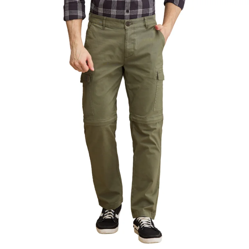 بيينغ هيومان Being Human Olive Easy Fit Pants For Men