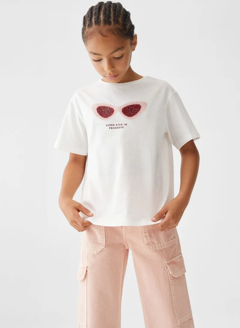 MANGO Kids Graphic Crew Neck T-Shirt