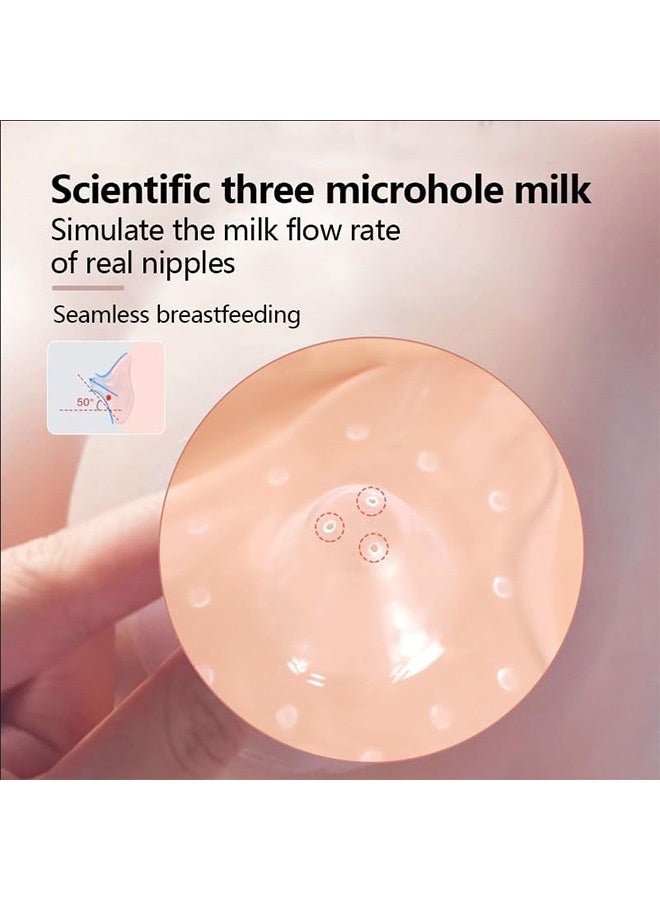2 Pcs Contact Breast Nipple Shields Ultra-Thin and Super-Soft Food-Grade Silicone Nipple Extender Silicone Breast Milk Feeding Protector Nipple Shield Breastfeeding - Image 3