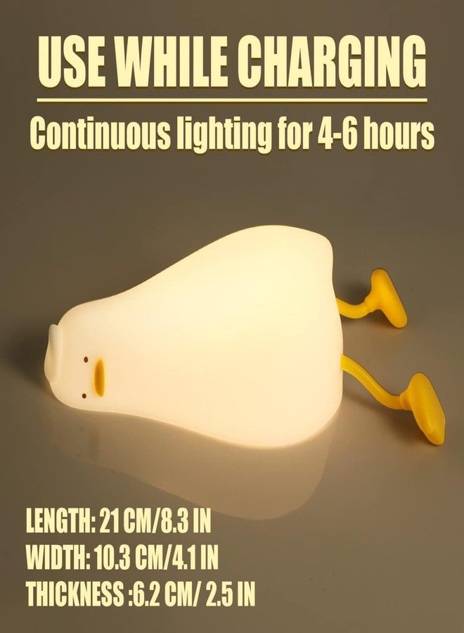 Mobhada USA Night Lamp, Cute Touch Silicone Light for Kids Bedroom, USB Rechargeable (Duck) - Image 3