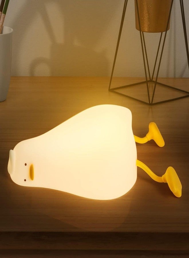 Mobhada USA Night Lamp, Cute Touch Silicone Light for Kids Bedroom, USB Rechargeable (Duck) - Image 1