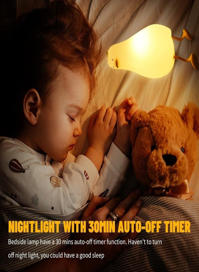 Mobhada USA Night Lamp, Cute Touch Silicone Light for Kids Bedroom, USB Rechargeable (Duck) - Image 2