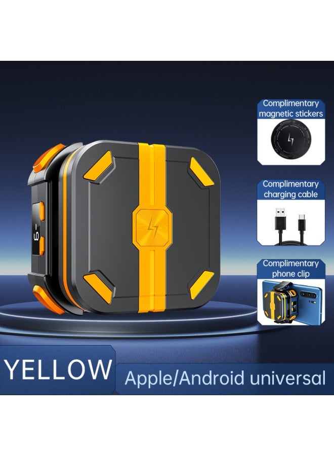 P70 Mobile Phone Radiator Semiconductor Refrigeration Freezing Charging Cooling Digital Display Not Plug-in Game Battery Wireless-Color:P70 Yellow 【radiator Host + 1 Battery】 - Image 1
