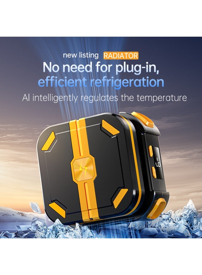 P70 Mobile Phone Radiator Semiconductor Refrigeration Freezing Charging Cooling Digital Display Not Plug-in Game Battery Wireless-Color:P70 Yellow 【radiator Host + 1 Battery】 - Image 4