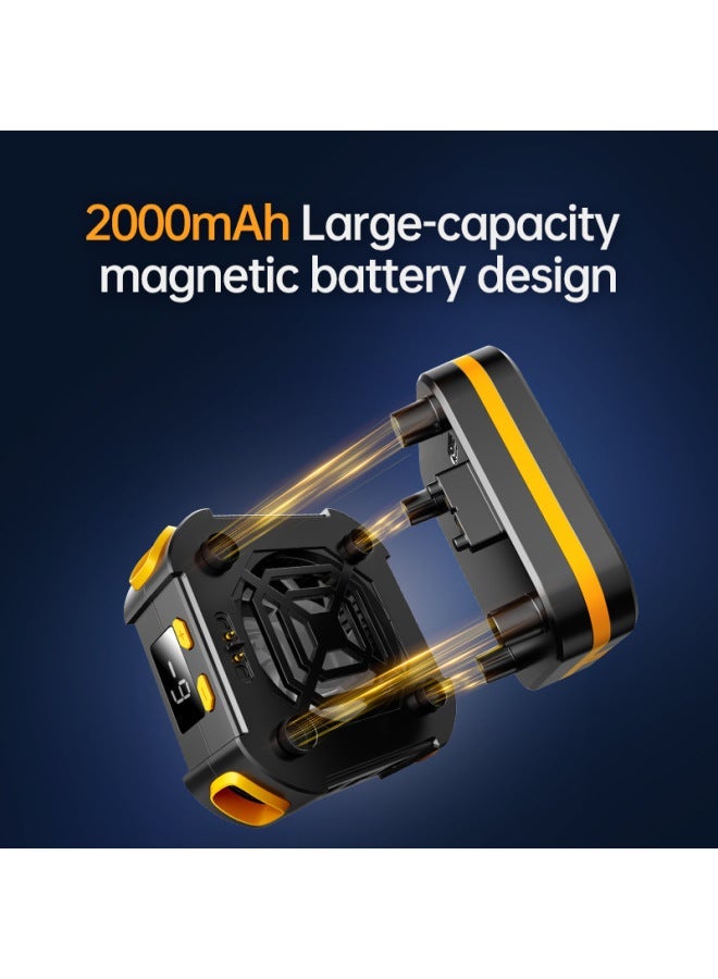 P70 Mobile Phone Radiator Semiconductor Refrigeration Freezing Charging Cooling Digital Display Not Plug-in Game Battery Wireless-Color:P70 Yellow 【radiator Host + 1 Battery】 - Image 5