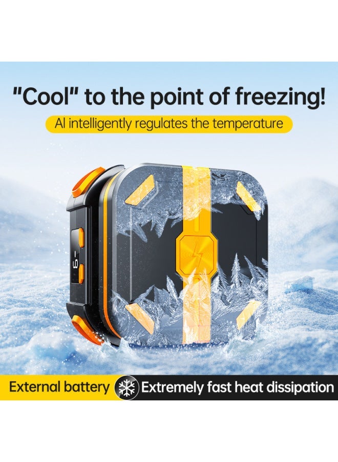 P70 Mobile Phone Radiator Semiconductor Refrigeration Freezing Charging Cooling Digital Display Not Plug-in Game Battery Wireless-Color:P70 Yellow 【radiator Host + 1 Battery】 - Image 2