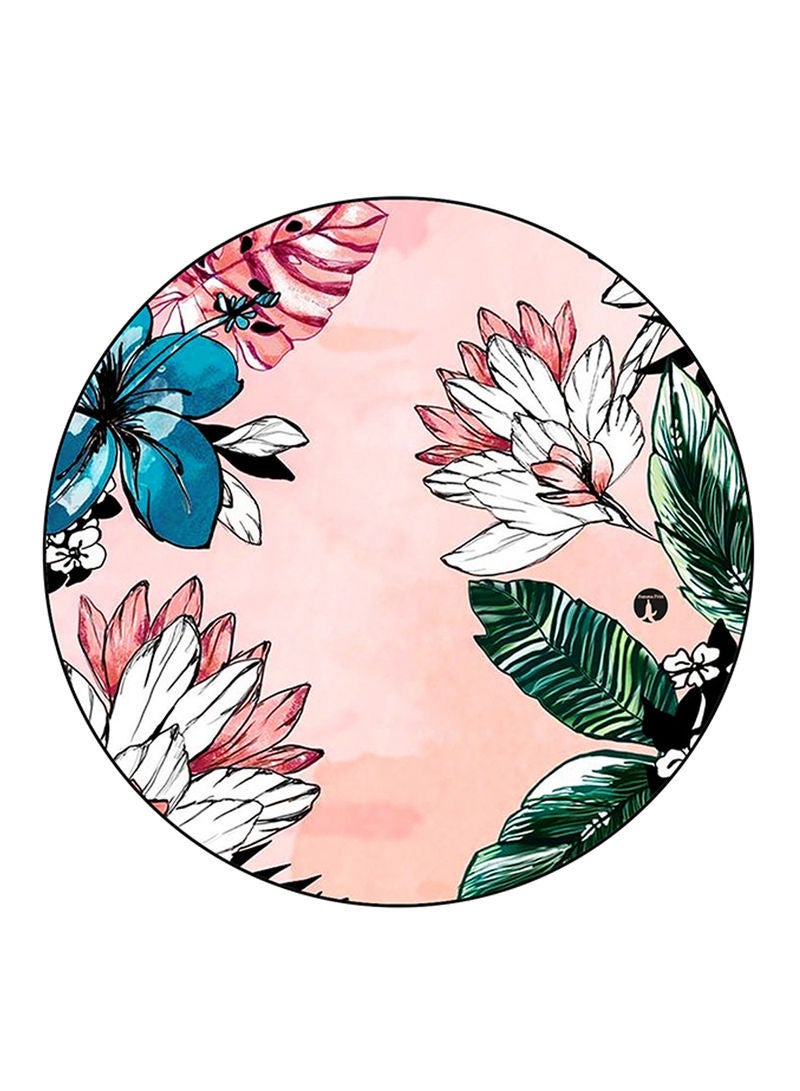 RKN Flowers Printed Mouse Pad Round  Multicolour