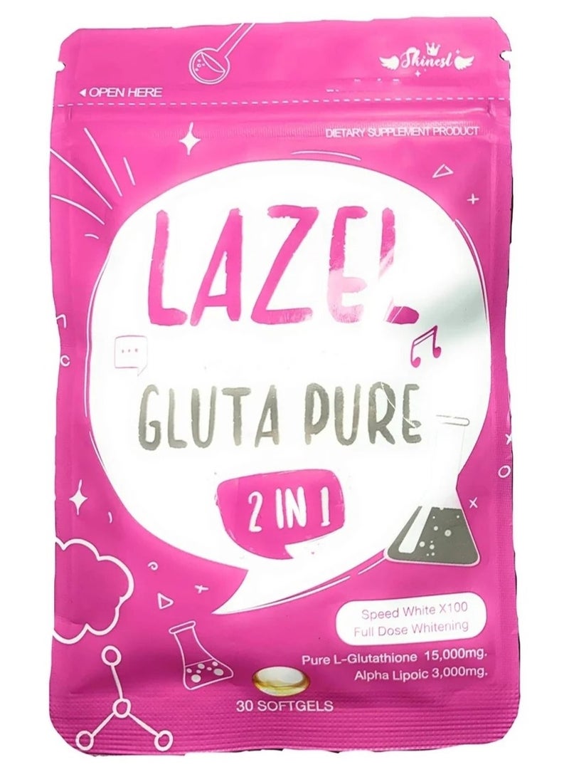LAZEL Gluta Pure 2-In-1 Full Dose Whitening Pure Softgels 