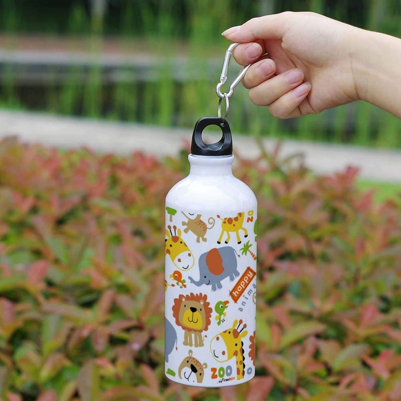 FirseBUY Animals Printed Water Bottle for Boys and Girls Aluminum Eco Friendly BPAFree 600 ml - Image 2