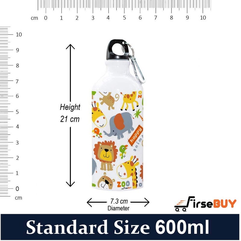 FirseBUY Animals Printed Water Bottle for Boys and Girls Aluminum Eco Friendly BPAFree 600 ml - Image 4