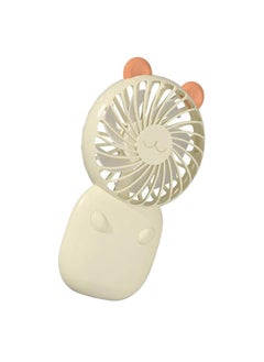 Thoraya Mini Handheld Fan Portable USB Rechargeable Multiple Wind Speed Pocket Personal Fan for Home Outdoor Office Cream Yellow  - Image 4