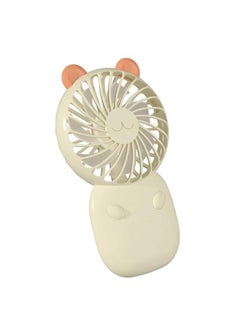 Thoraya Mini Handheld Fan Portable USB Rechargeable Multiple Wind Speed Pocket Personal Fan for Home Outdoor Office Cream Yellow  - Image 2