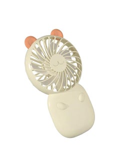 Thoraya Mini Handheld Fan Portable USB Rechargeable Multiple Wind Speed Pocket Personal Fan for Home Outdoor Office Cream Yellow  - Image 3
