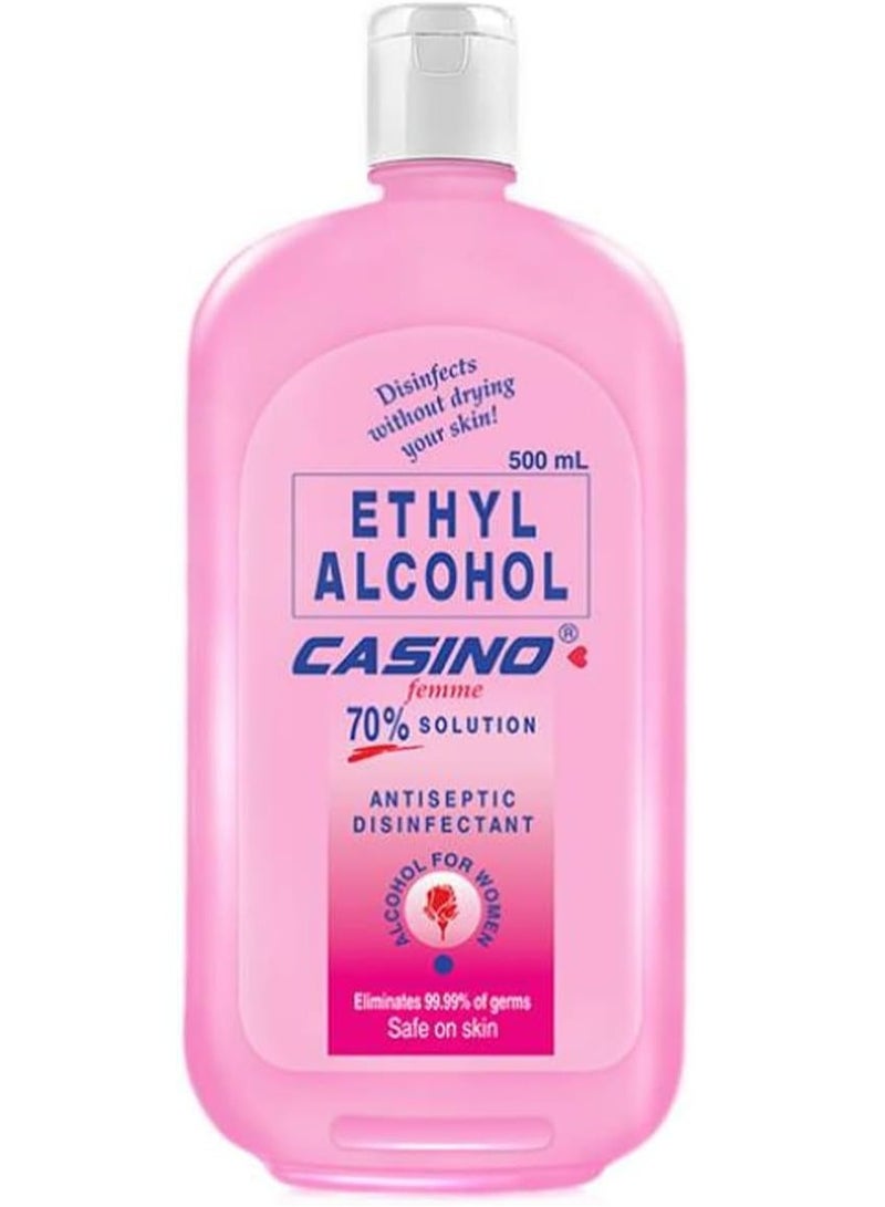 Casino Ethanol Pink Femme 70% Solution Antiseptic Disinfectant 500 ML 