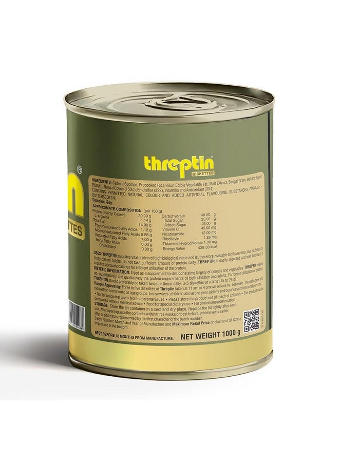 Threptin Protein Diskettes| Healthy Snacks for Men and Women 200 Counts-1kg, High Protein Diskette enriched with Casein Protein, Essential Vitamins, Minerals and Antioxidant -Vanilla Flavor|100% Veg - Image 3