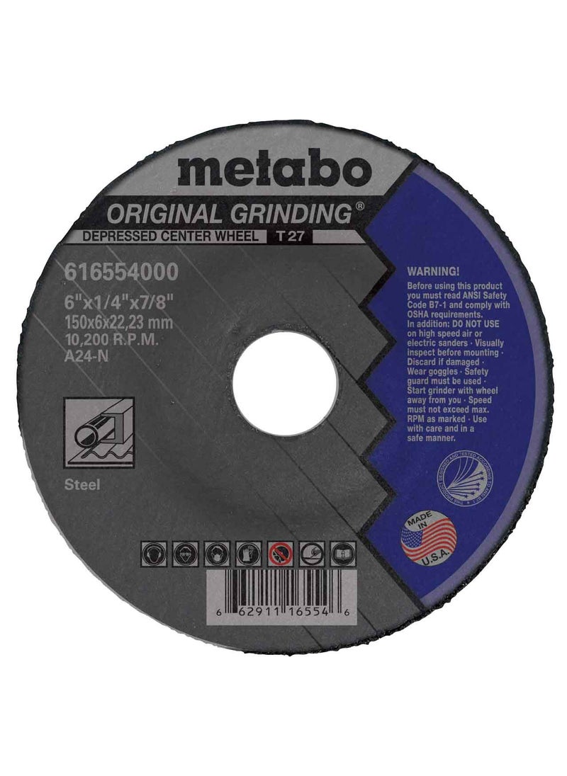Metabo Metabo 616554000 6 x 14 x 78 Original Depressed Center Grinding Wheel 25 Pack  - Image 2