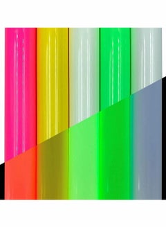 SYOSI Luminous Lettering Film 5 Rolls Heat Transfer Vinyl Heat Thermal Transfer Iron On DIY Garment Film Silhouette Paper Fabric Design For T Shirt Decoration Craft Material  - Image 1